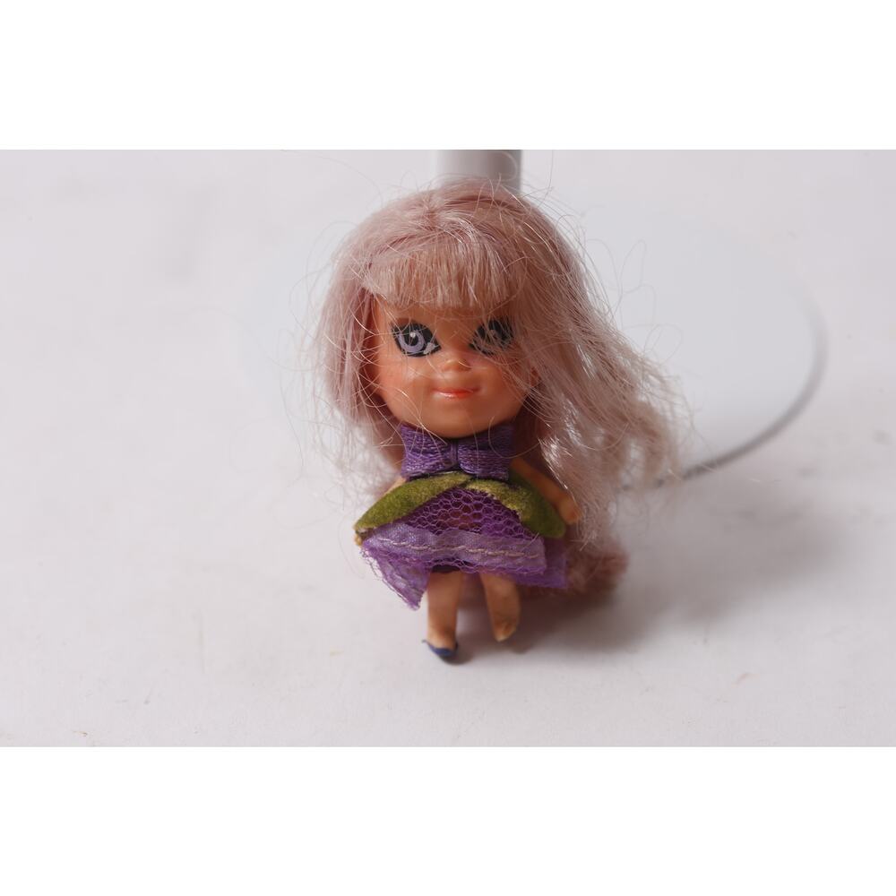 1960s Mattel Liddle Kiddles Kologne Violet Mini Doll Purple FLAW ~260423-WH 1088